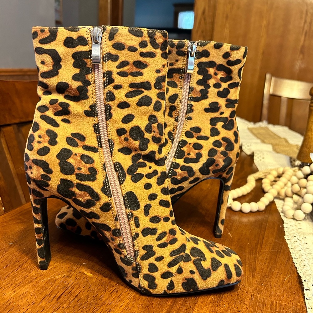 JustFab Leopard Booties